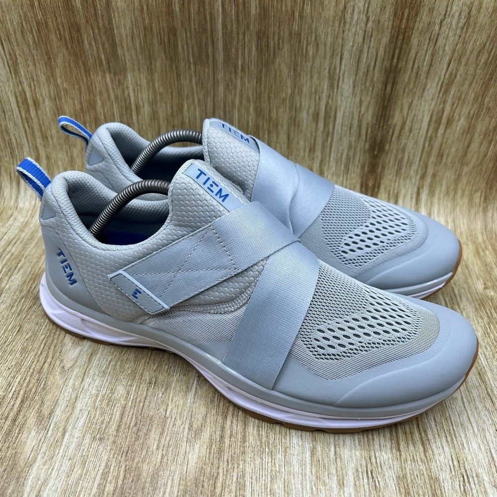TIEM Slipstream Cycling Shoes Men's Size 11 Gray Blue Indoor Spin Sneakers